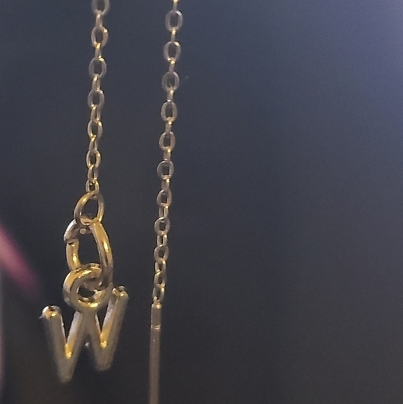 W Initial Threader Earrings - Picture 2 of 2